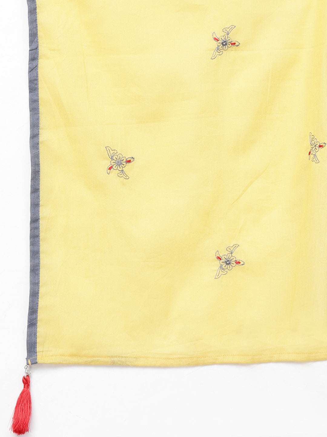 Light Yellow Mal Cotton Kurta Pant with Dupatta Set - ARH721