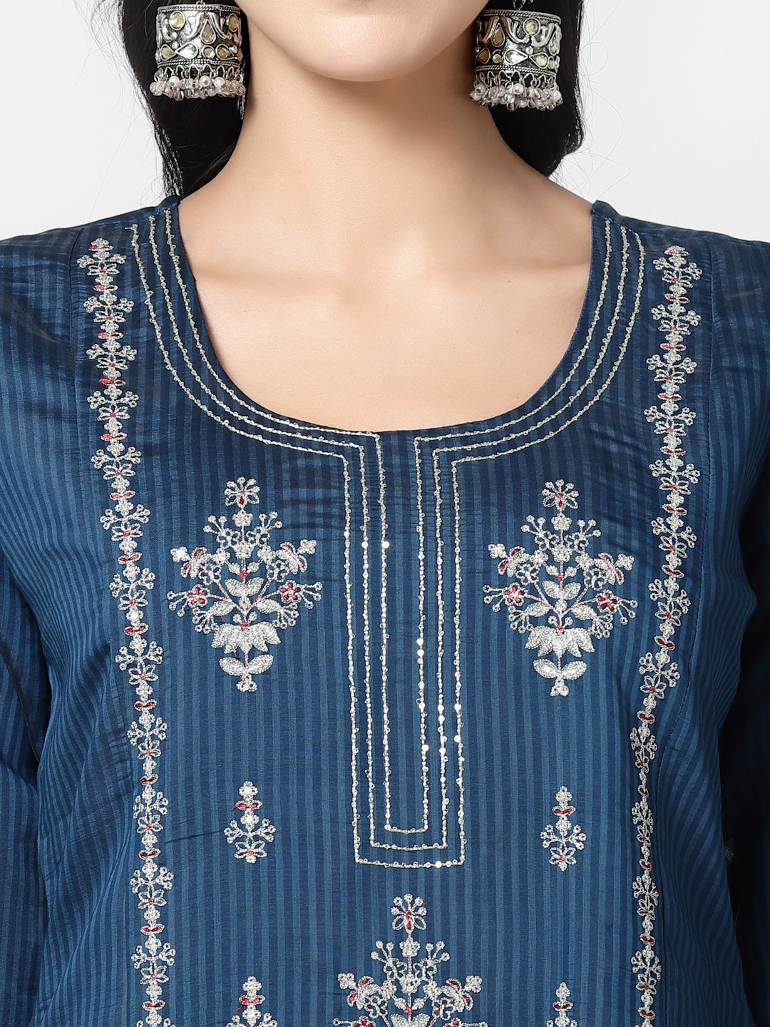 Chanderi Silk Embroidered Kurta Set-ARH1666