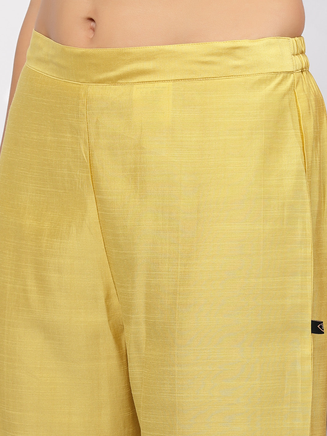 Yellow Gathered Chanderi Silk Kurta Set-ARH2034Y