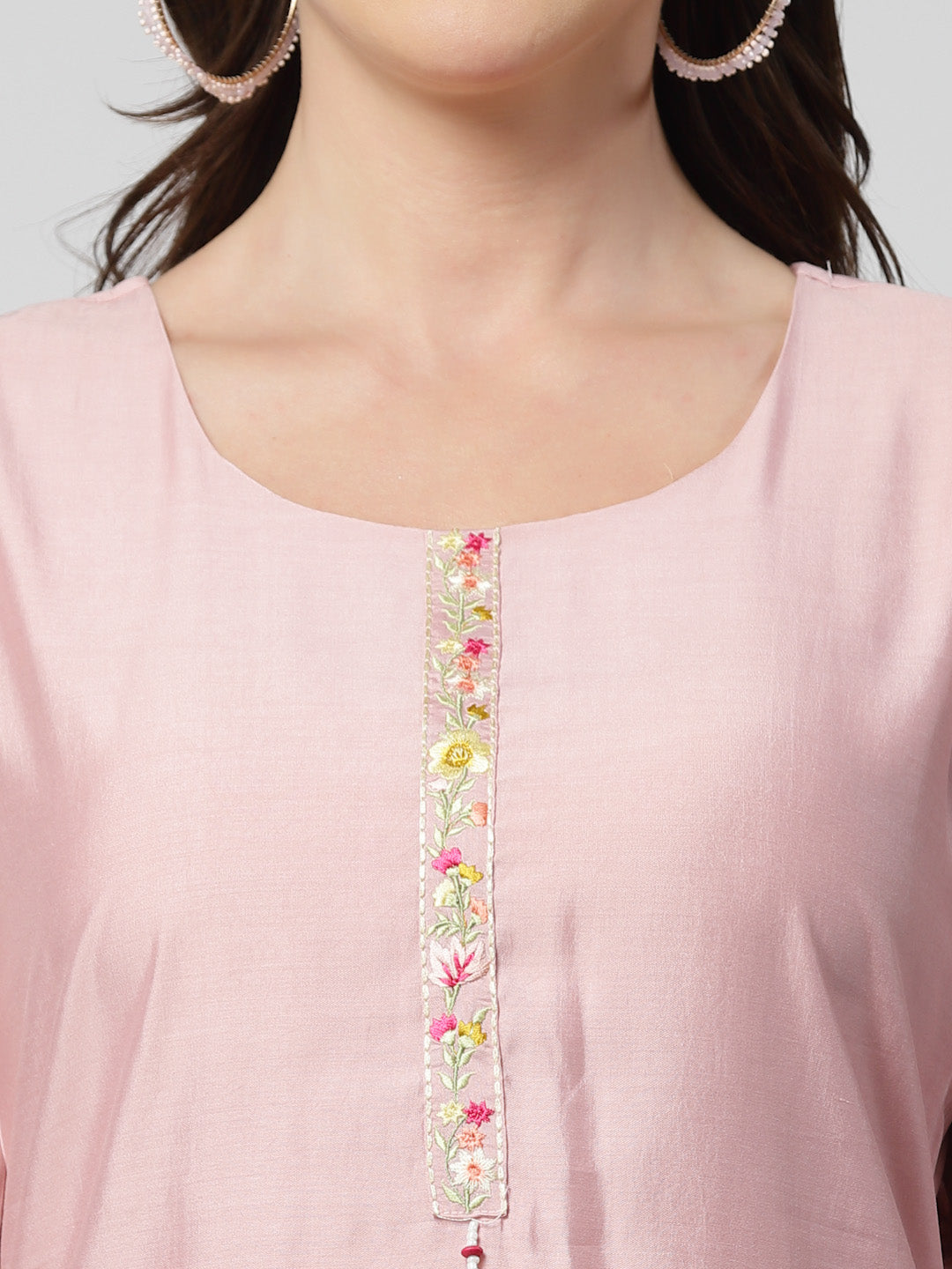Floral Embroidered Puff Sleeve Kurta Set - ARH3000P