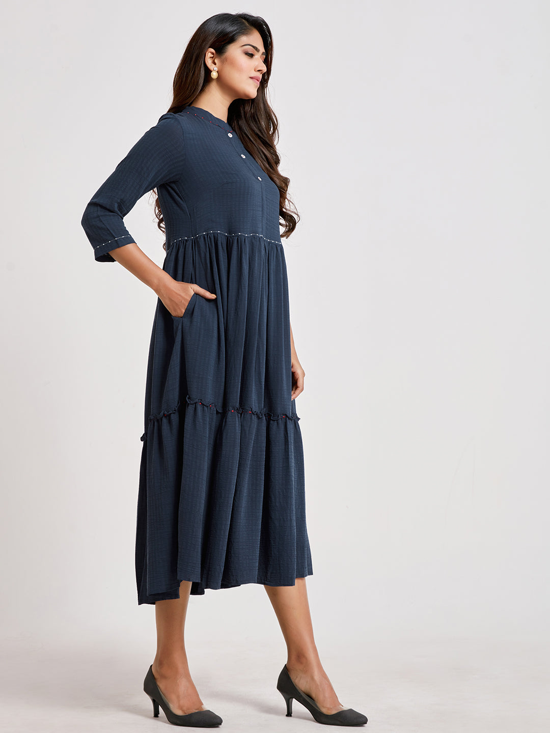 Fit & Flared Tiered Dress - ARH1001