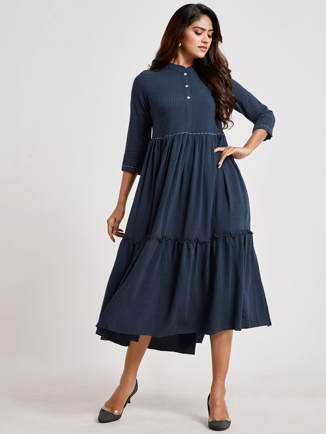 Fit & Flared Tiered Dress - ARH1001