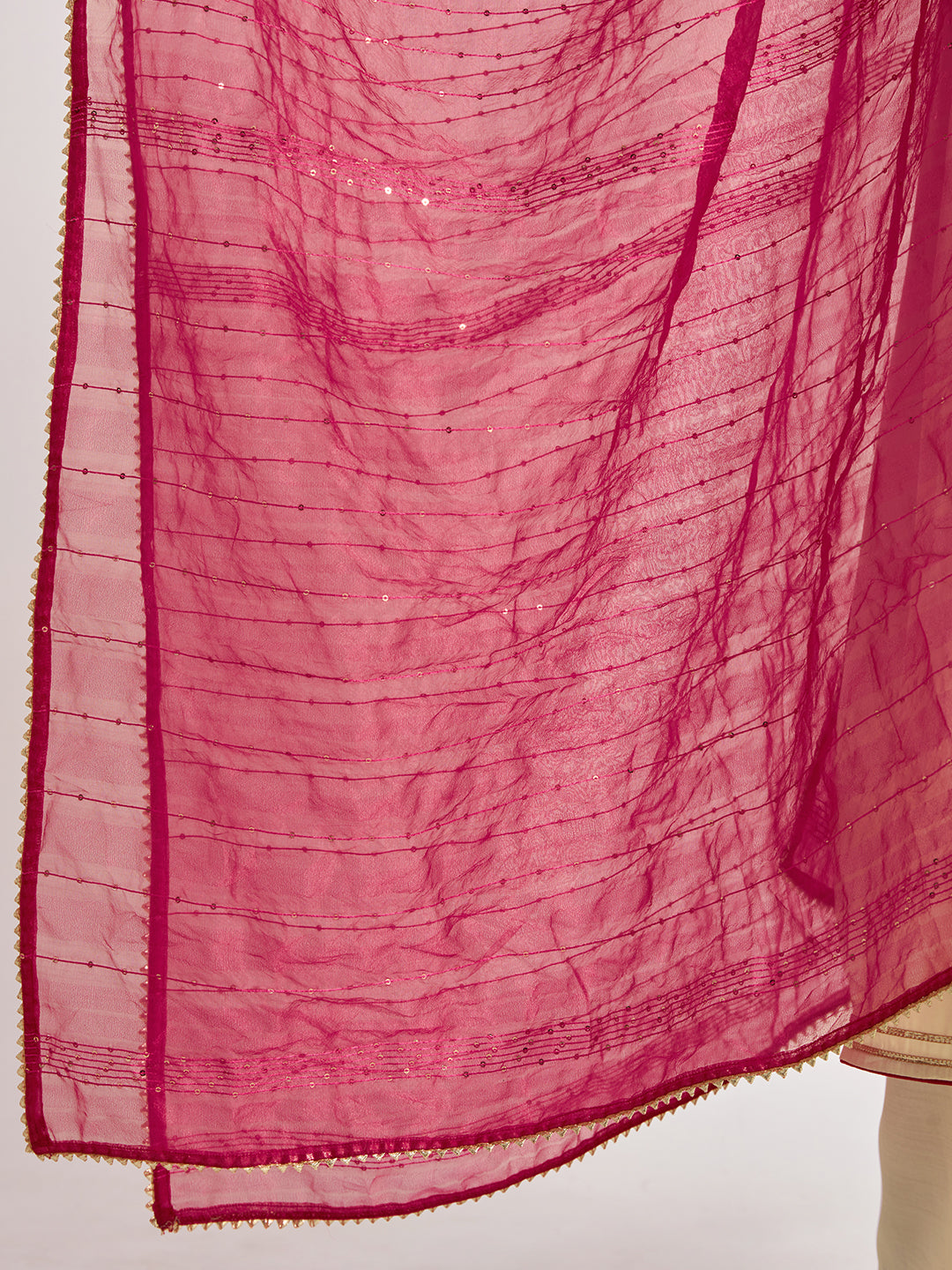 Gathered Off-White Kurta Palazzo Set - ARH1157