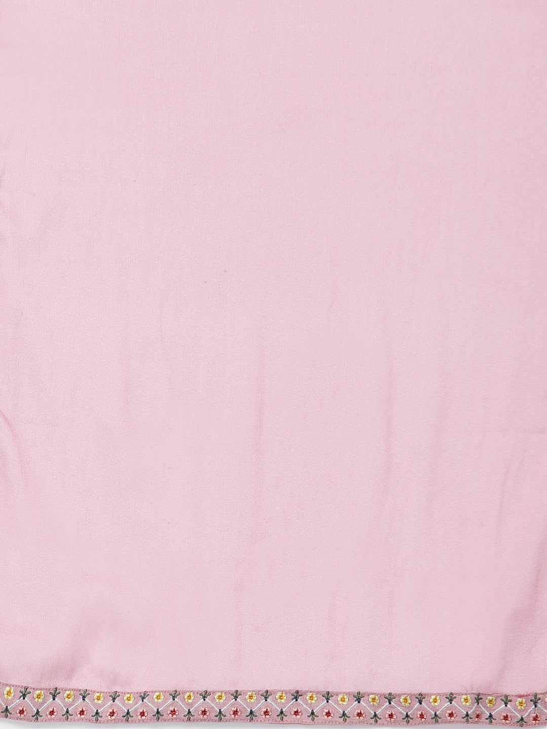 Light Pink Gathered Kurta With Trouser & Dupatta Set - ARH1175