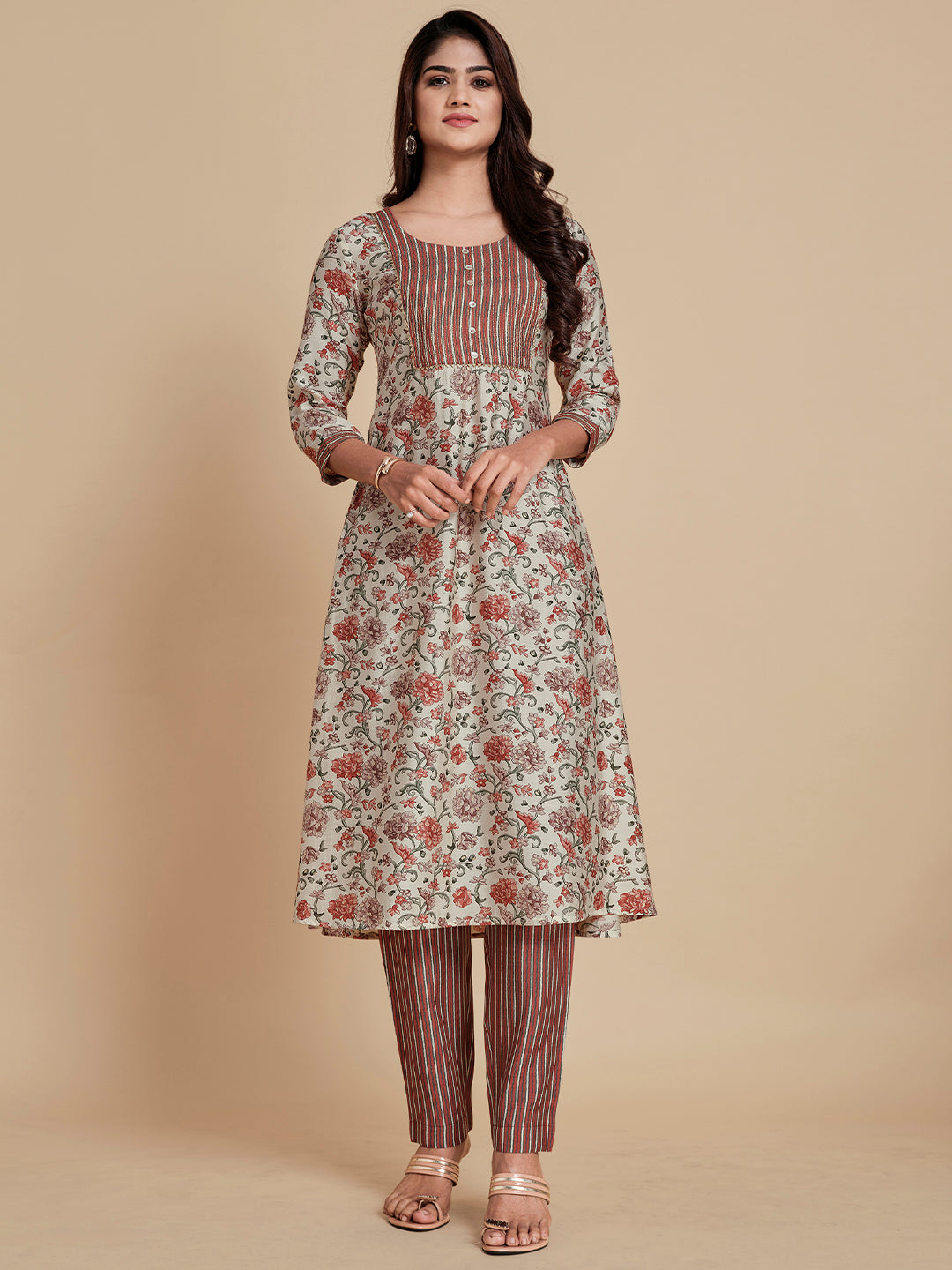 Floral Printed Kurta With Trouser - ARH1185