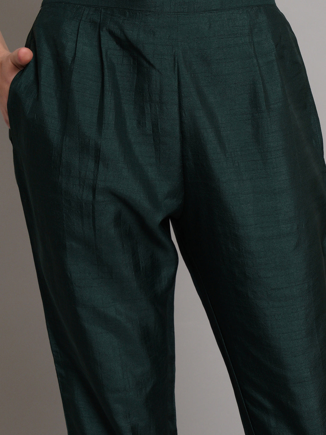 Sacramento Green Embellished Straight Kurta With Trouser & Dupatta Set - ARH1535