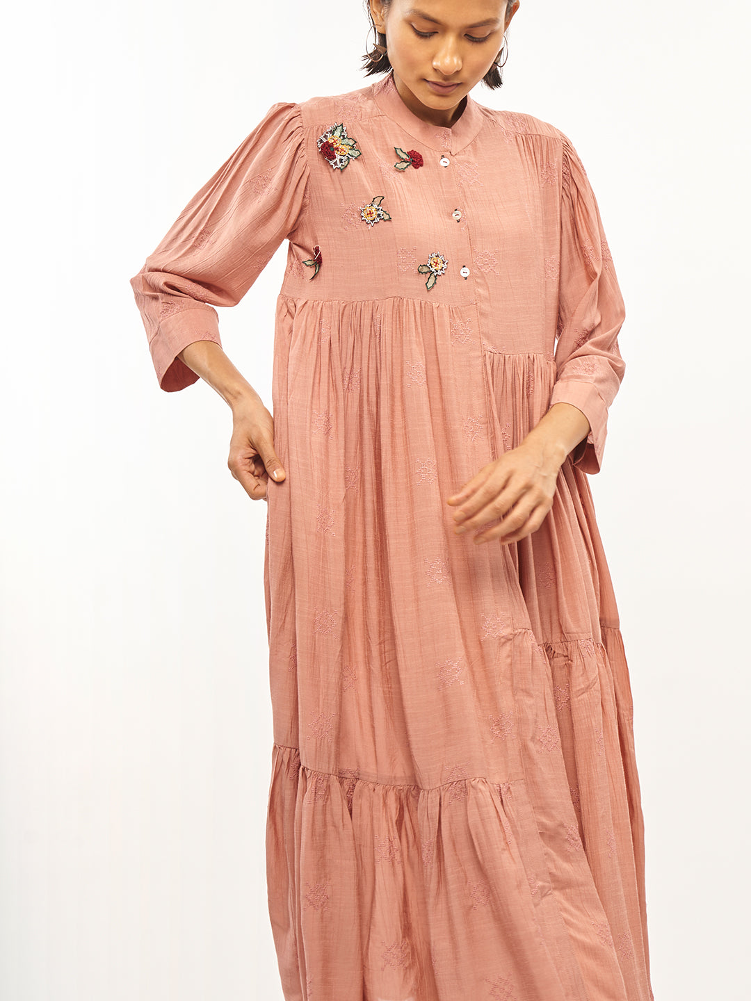 Peach Patch Work Tiered Dress - ARH340