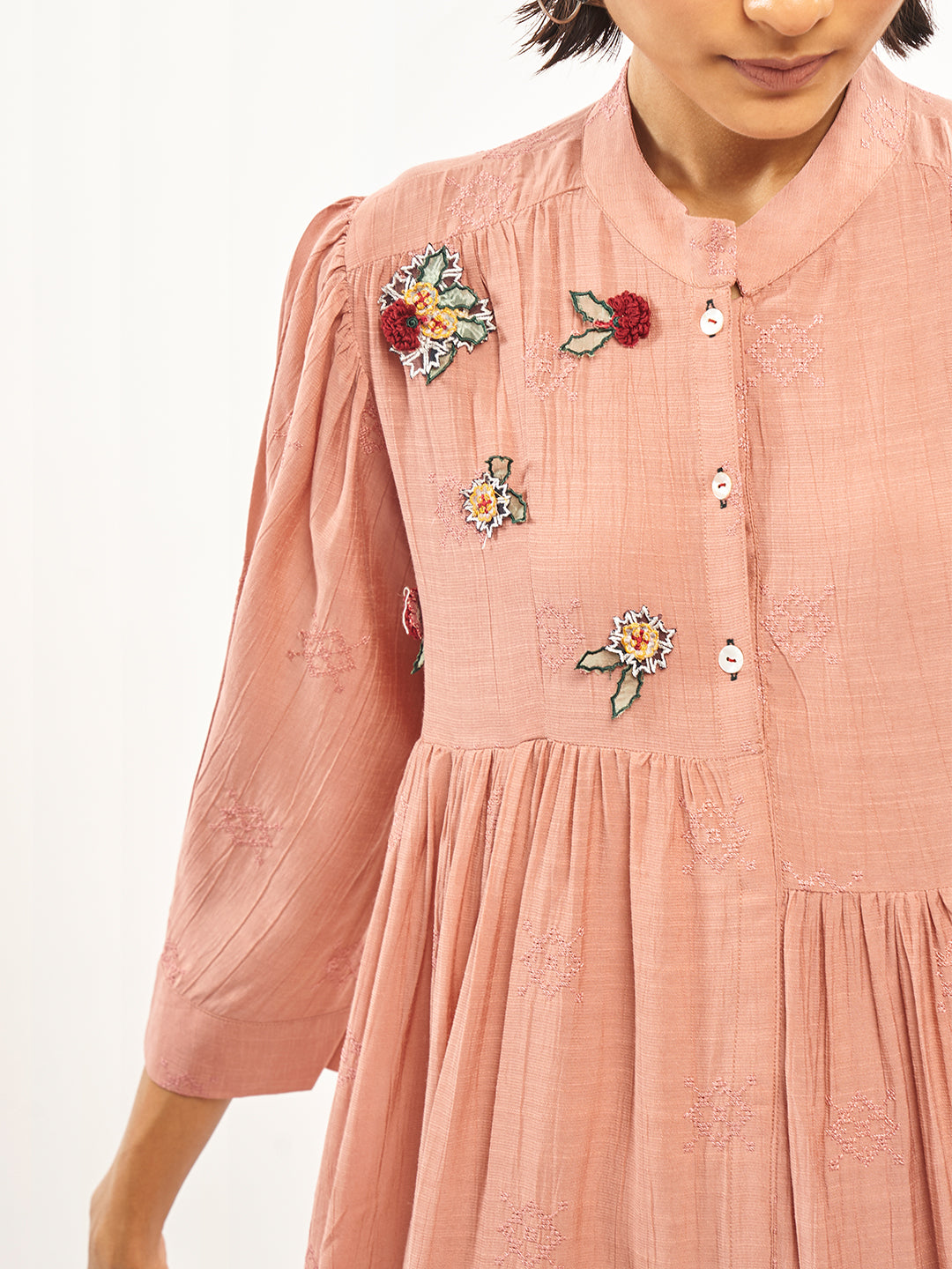 Peach Patch Work Tiered Dress - ARH340