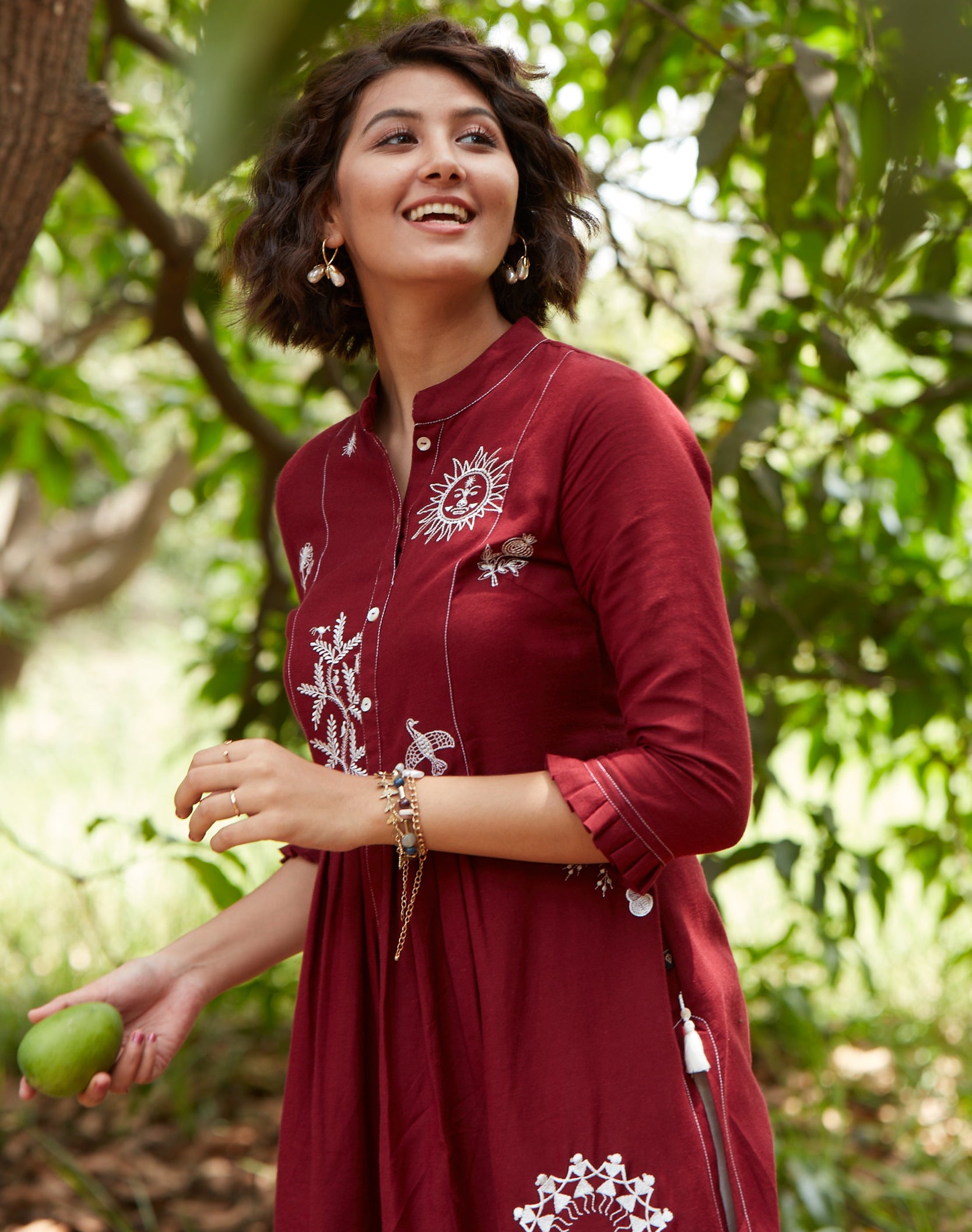 Embroidered Kurta With Trouser - ARH513AB