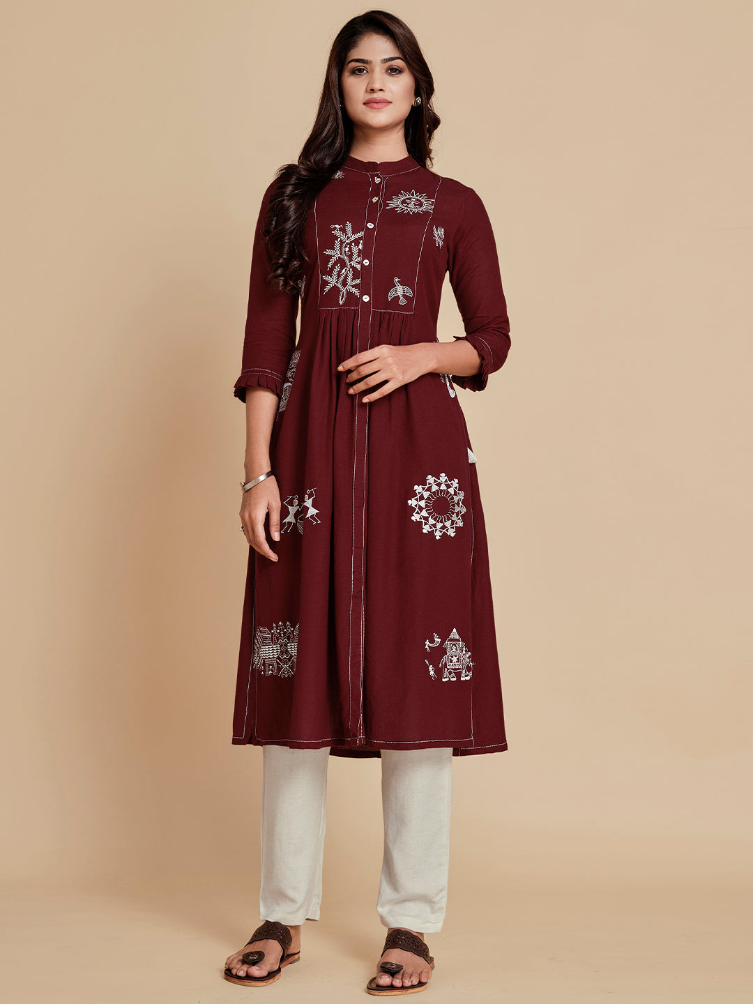 Embroidered Kurta With Trouser - ARH513