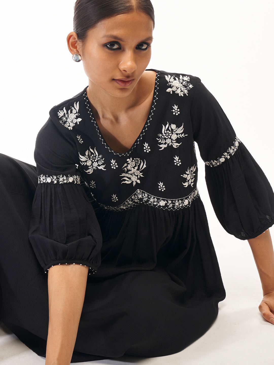 Ethnic Motifs Embroidered Dress - ARH546