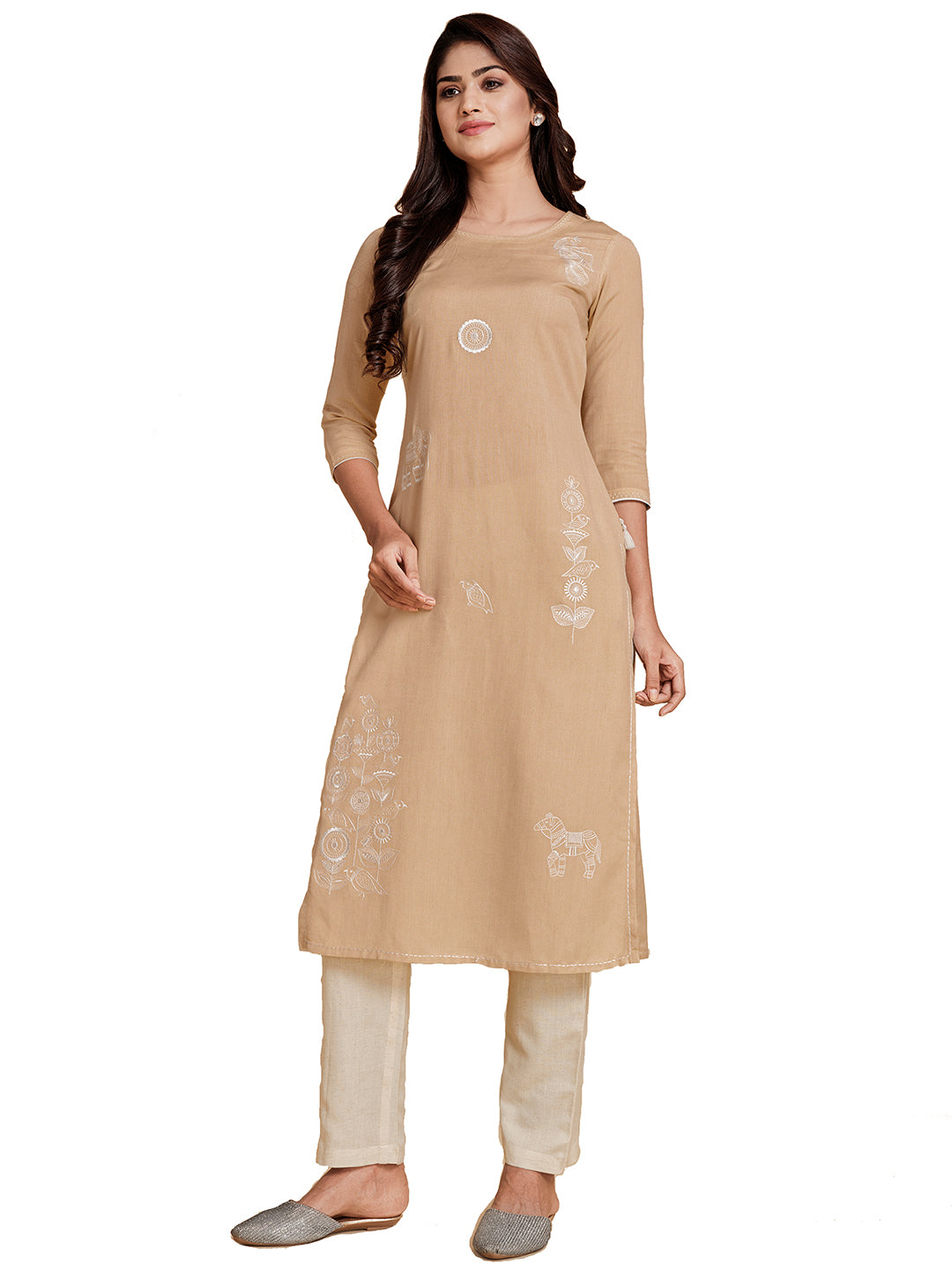Embroidered Kurta With Trouser - ARH559AB