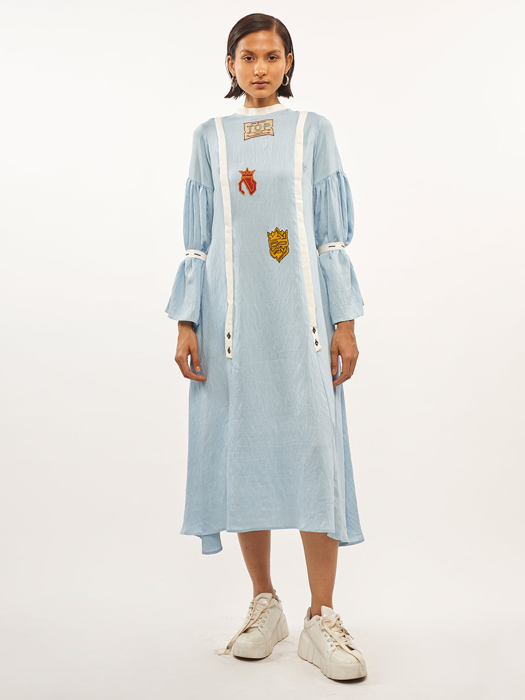 A-Line Dress With Balloon & Bell Sleeves - ARH687