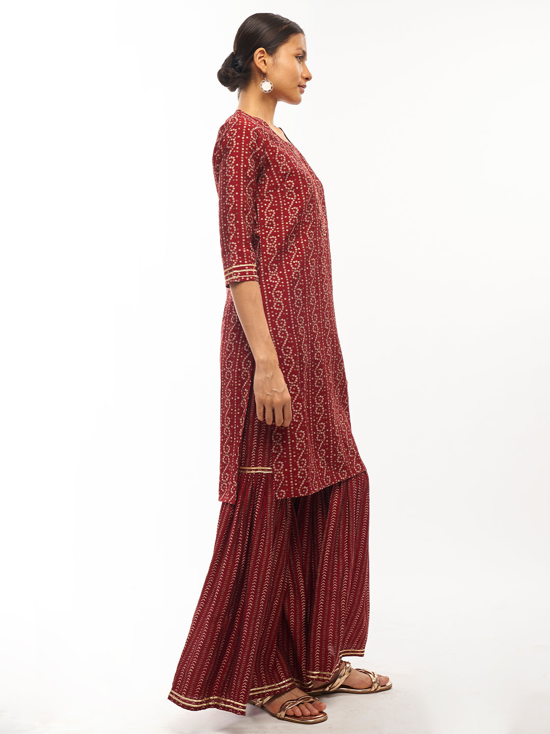 Bandhani Print Kurta Sharara Set - ARH745R