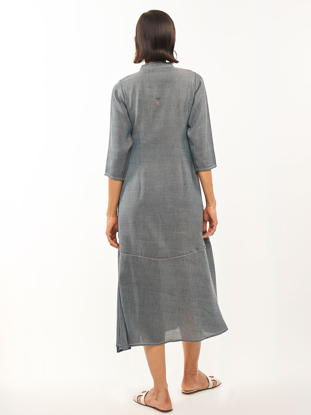 Grey A-Line Side Slit Dress - ARH895