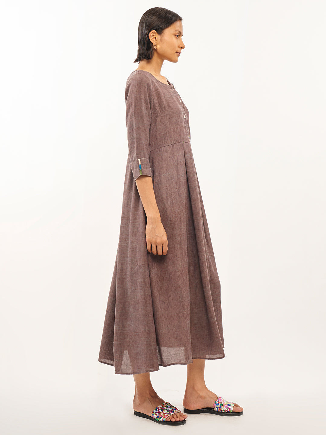 Flounce-Trimmed Flared Dress - ARH901